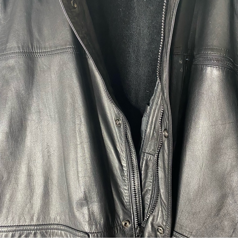 Sergio valente black leather jacket size 2XL (b56) - Picture 8 of 8